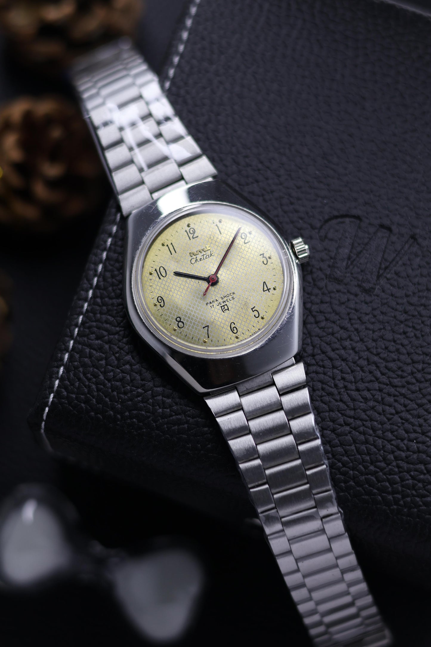 (Super Rare) Vintage HMT Chetak Champagne Webbed Dial - in Original Condition - Mechanical Hand Winding Watch (Pre Owned) - A598