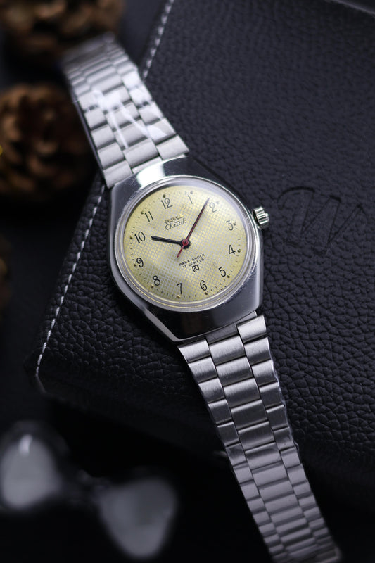 (Super Rare) Vintage HMT Chetak Champagne Webbed Dial - in Original Condition - Mechanical Hand Winding Watch (Pre Owned) - A598