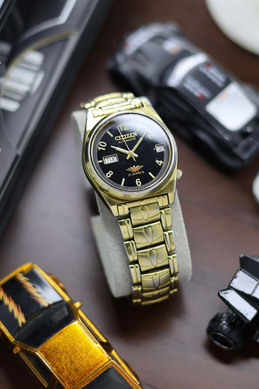 (Super Rare) Citizen Eagle 7 Black Dial with Jubilee Bracelet - Automatic Vintage Watch (Pre Owned) - SE474