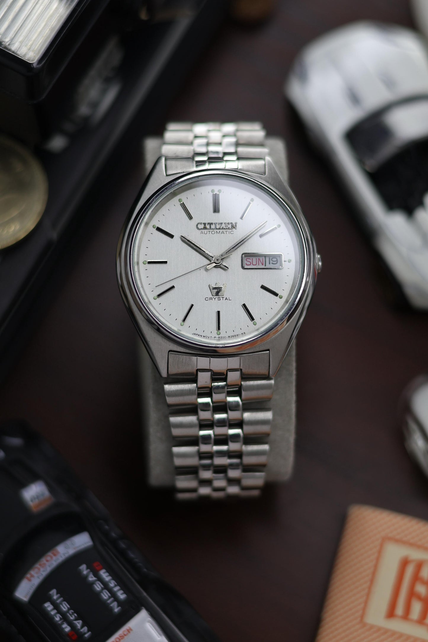 (Super Rare) Citizen Automatic Crystal 7 White Dial with Jubilee Bracelet - Automatic Vintage Watch (Pre Owned) - SE523