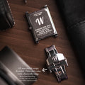 The S23 - WINE / MAROON GUILLOCHE DIAL - Slim Tank Style Watch - by Watchtopia
