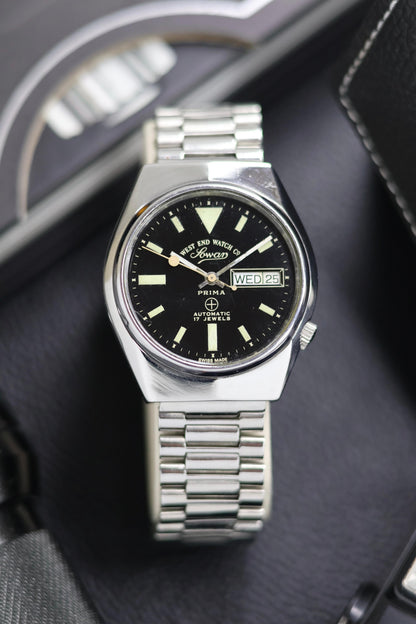 (Super Rare) West End Watch Co. SOWAR PRIMA Black Dial - Automatic Swiss Vintage Watch (Pre Owned) - SE987
