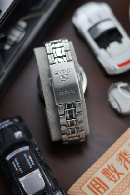 (Super Rare) Seiko 5 Railway Time White Dial with Glass Back - Automatic Vintage Watch (Pre Owned) - SE512