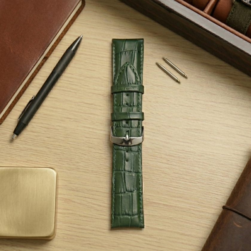 PREMIUM Genuine Leather Padded Croc Watch Strap