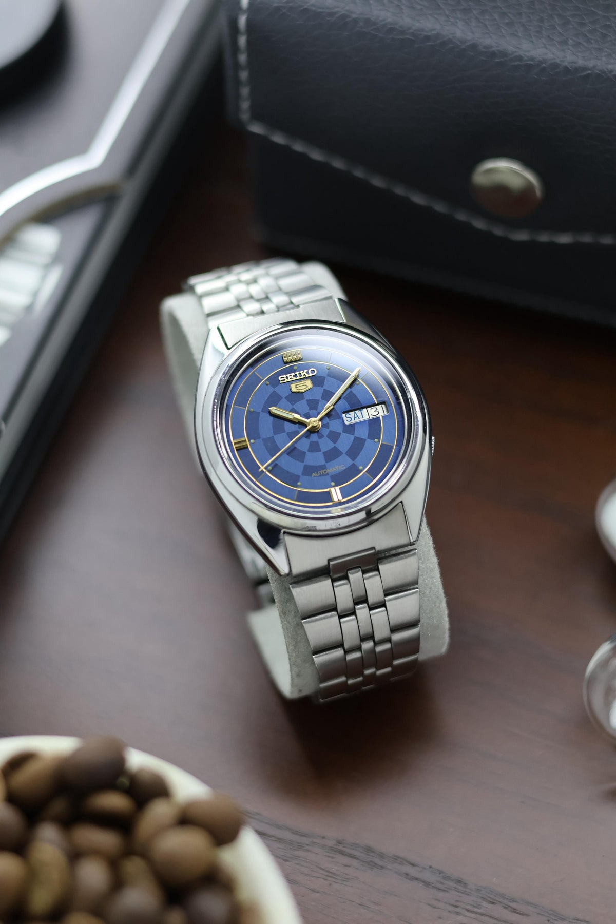 (Super Rare) 1990 Seiko 5 Blue Dartboard Dial - Automatic Vintage Watch (Pre Owned) - A168