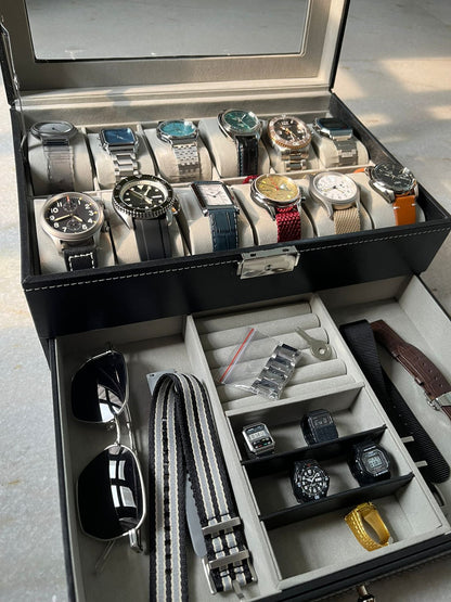 12 Slot with Drawer Watch Organiser / Storage Box