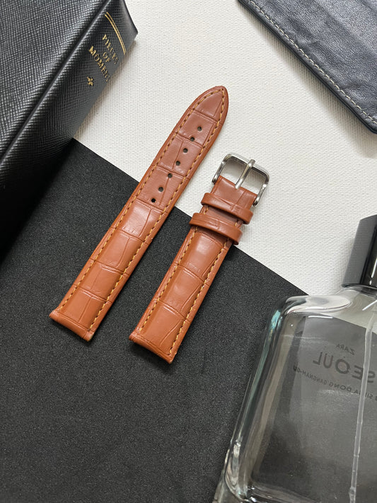 Tan Brown Croc Leather Strap (18mm)