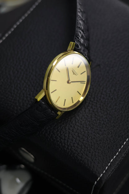 (Ultra Rare) LONGINES 4164 Brushed Champagne Dial with 18k Gold Plated Case - Swiss Mechanical Hand-Winding Vintage Watch (Pre Owned) - SE806