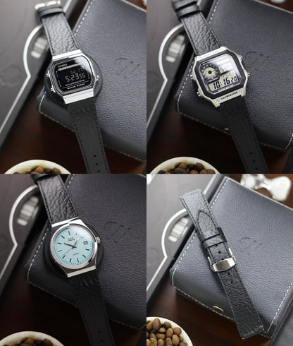 Premium Fitted 18mm Quick-Release Leather Strap + FREE Strap Tool!