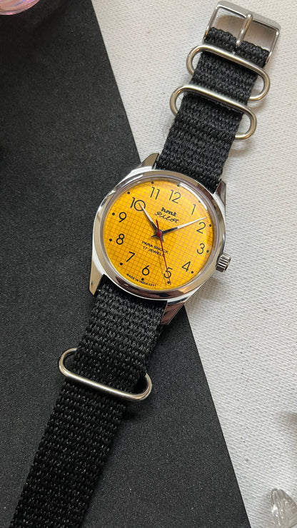 HMT Pilot Graph Dial- YELLOW