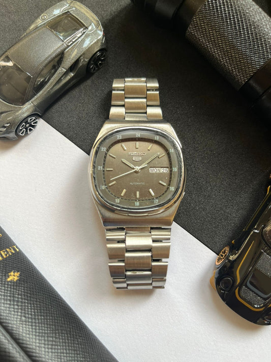 (Super Rare) Seiko 5 Grey Railway Time Square Dial (Pre Owned)