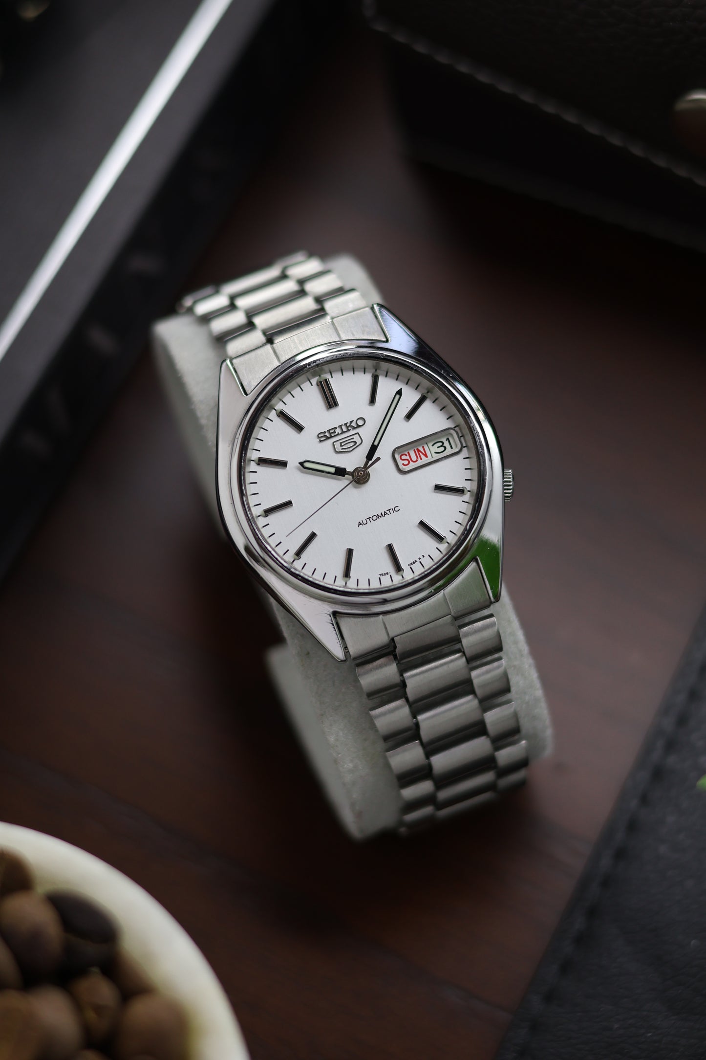 Seiko 5 White Dial with Glass Back - Automatic Watch (Pre Owned)