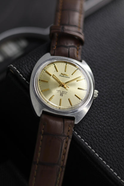 (Super Rare) Vintage HMT Kohinoor Champagne Sunray Dial - in Original Condition - Mechanical Hand Winding Watch (Pre Owned) - SE576