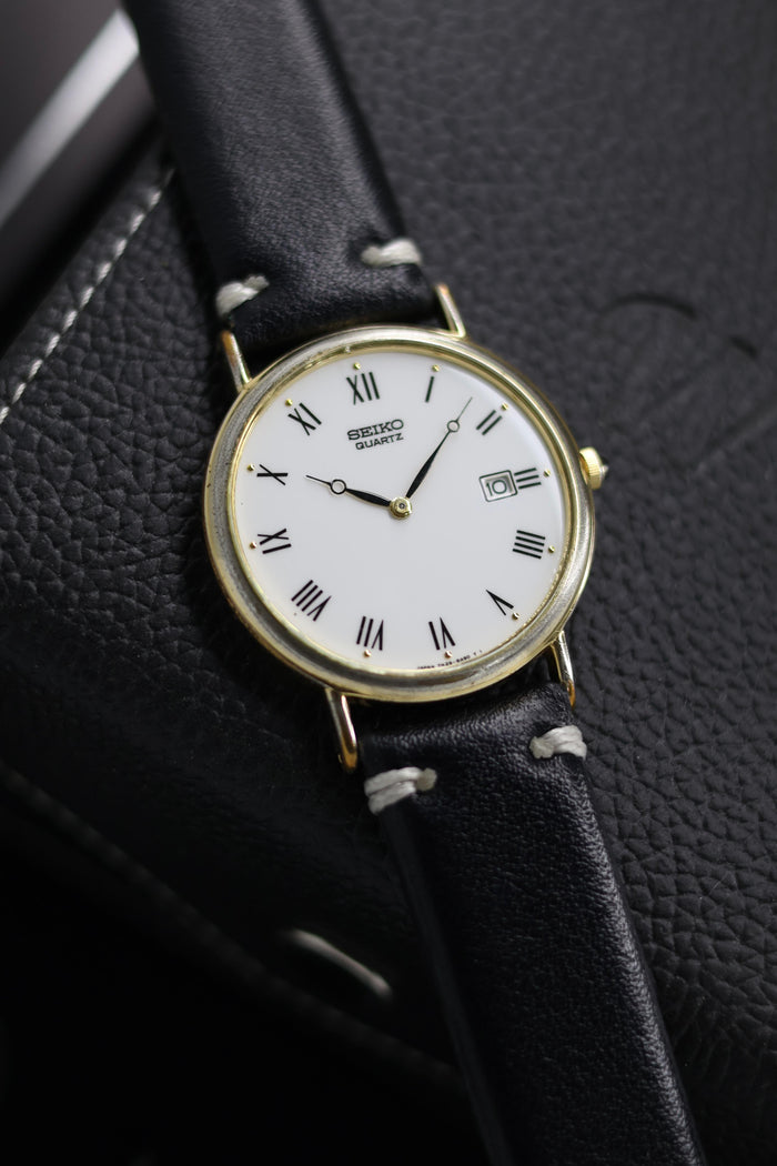 (JDM - Extremely Rare) 1992 Seiko Quartz White Enamel Dial - Quartz Vintage Watch (Pre Owned) - SE563
