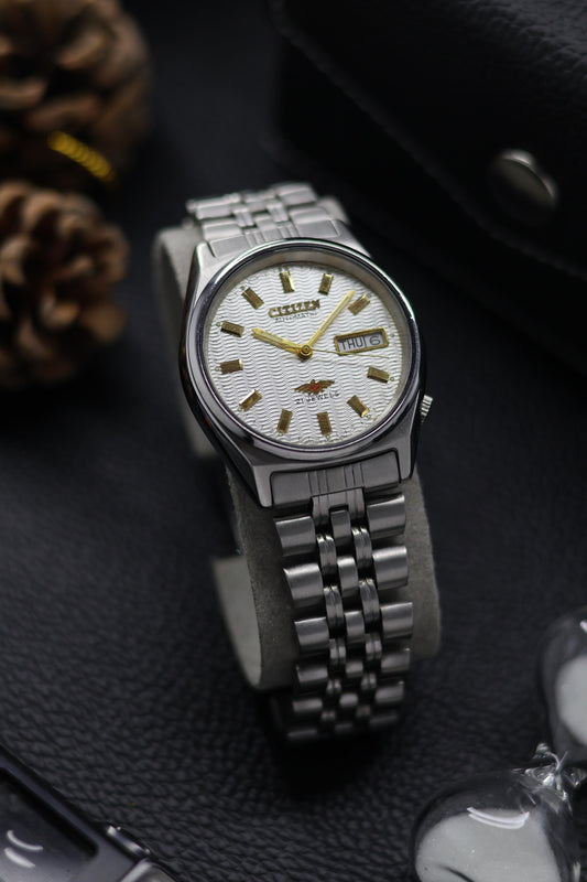 (Super Rare) Citizen Eagle 7 Silver Guilloche Wave Dial - Automatic Vintage Watch (Pre Owned) - SE634