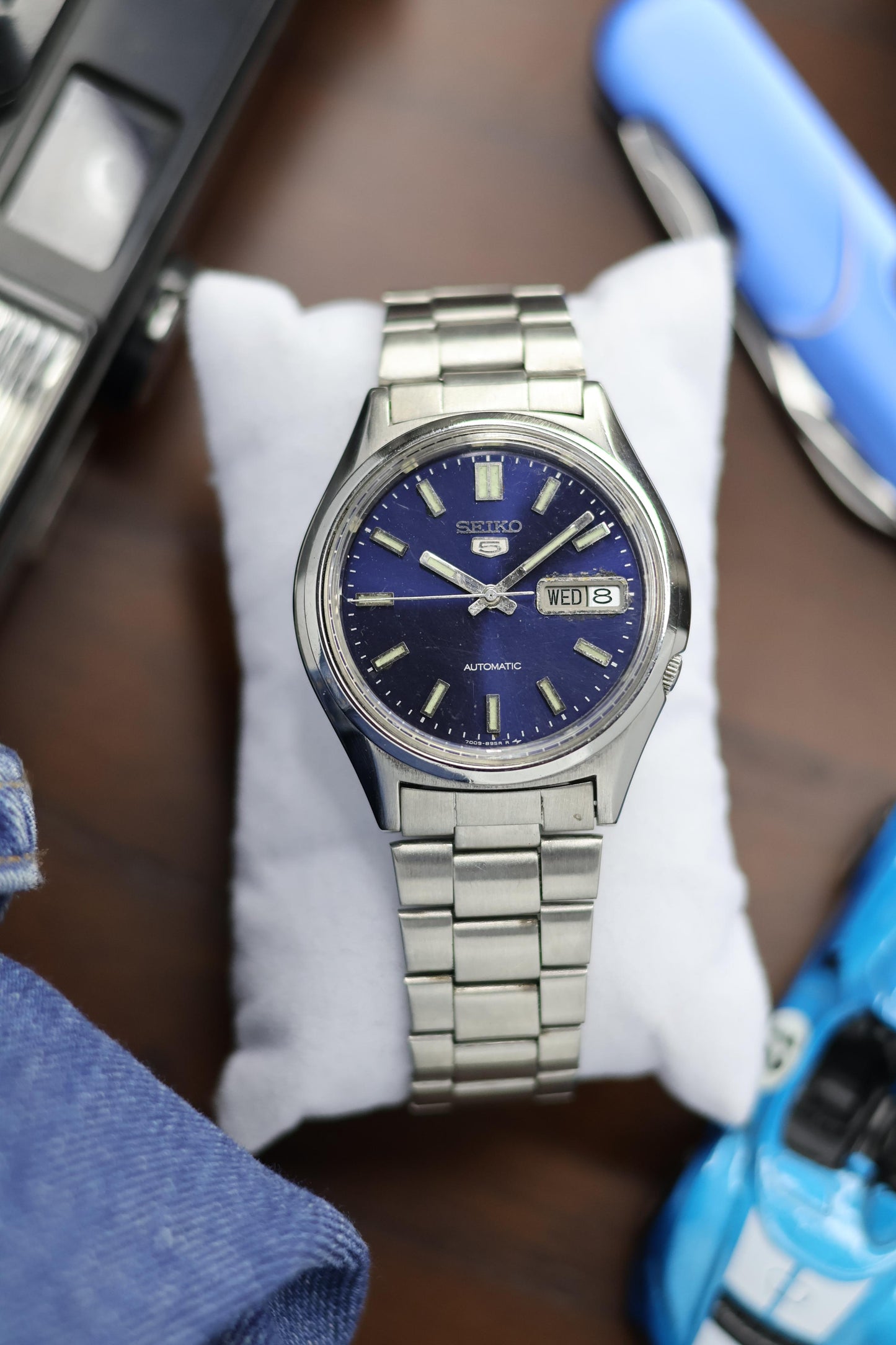 1985 Seiko 5 Blue Sunburst Dial (Pre Owned)