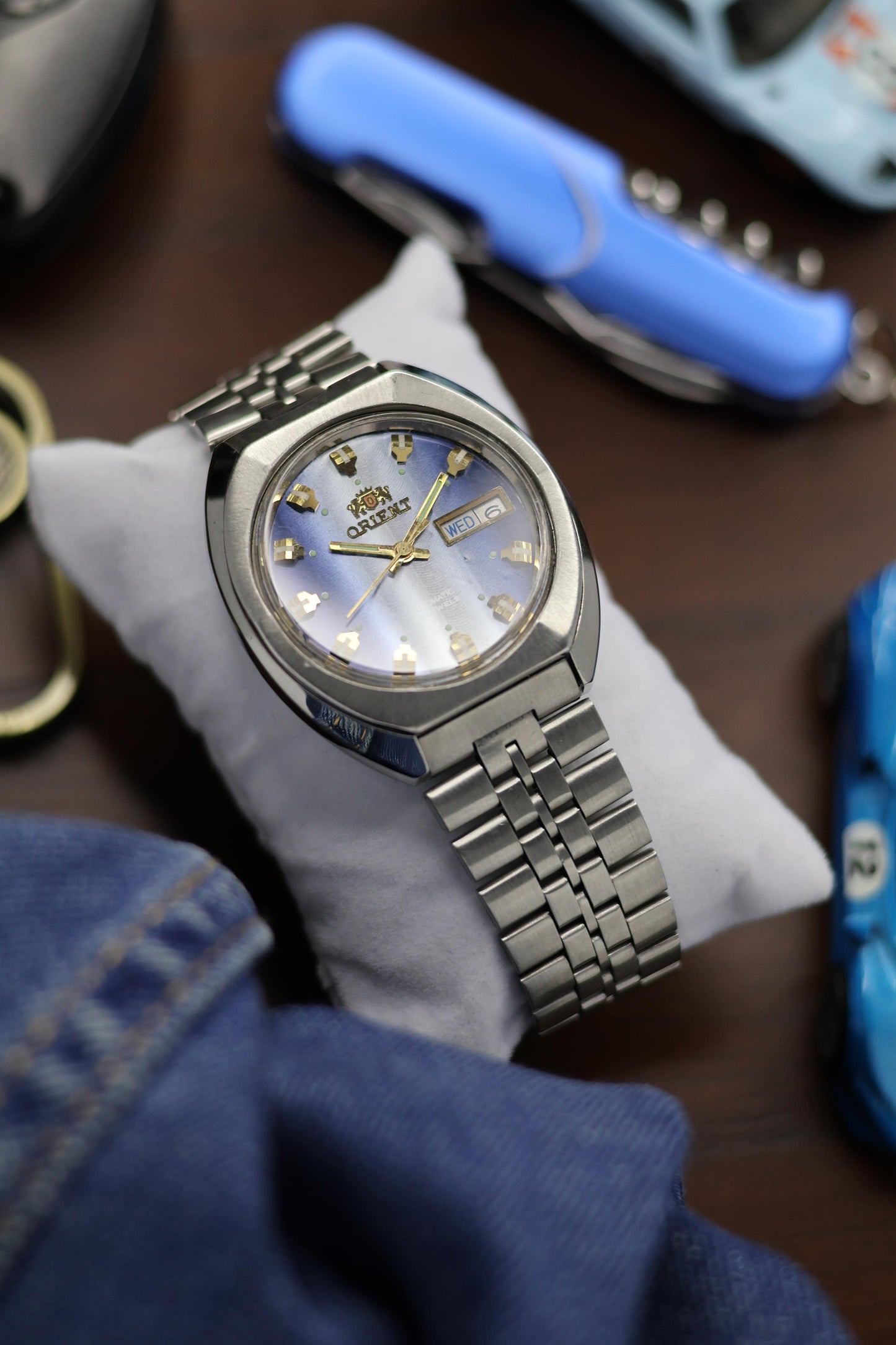 (Super Rare) Orient Tri-Star Crystal Blue Dial - Automatic Vintage Watch (Pre Owned)