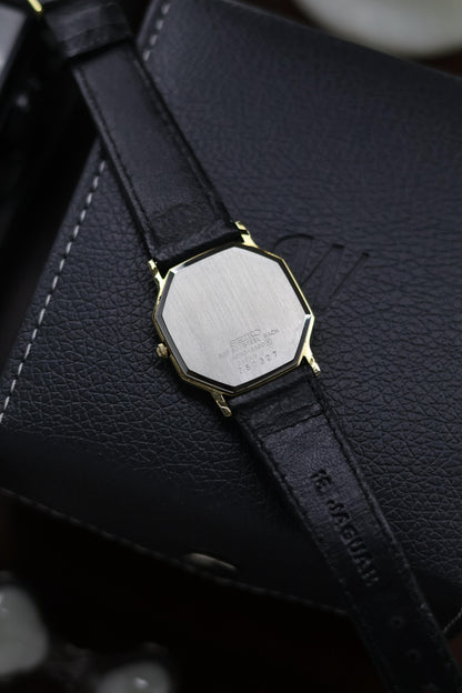 (JDM - Extremely Rare) 1982 Seiko Chariot Linen Dial with Gold Plated Octagonal Case - Quartz Vintage Watch (Pre Owned) - SE489