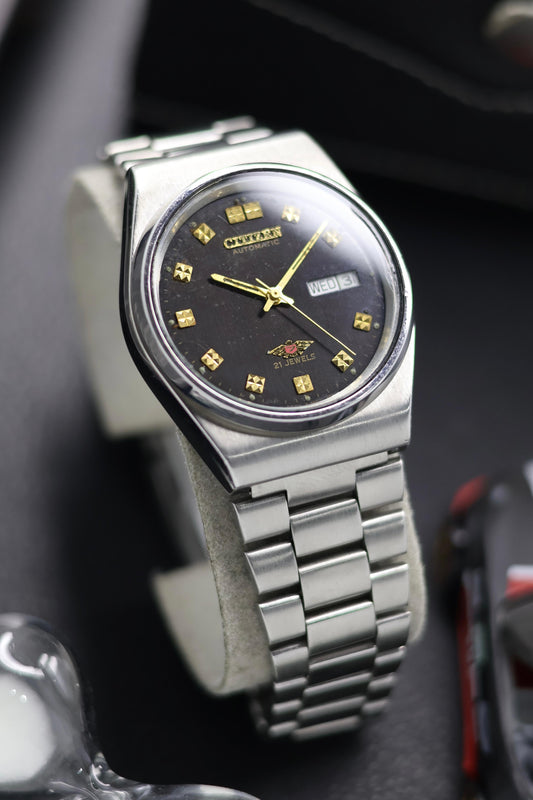 (Super Rare) Citizen Eagle 7 Black Dial - Automatic Vintage Watch (Pre Owned) - SE622