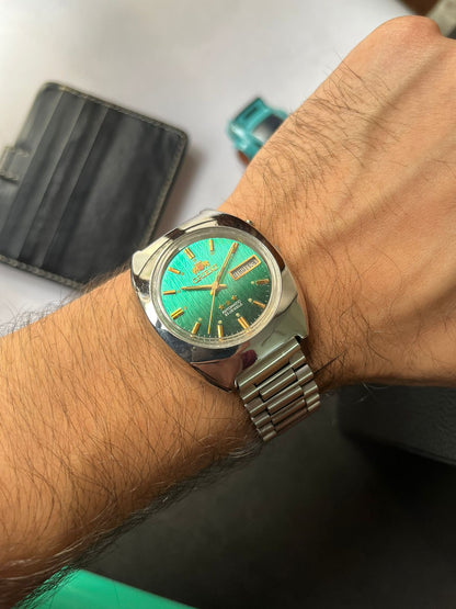 (Super Rare) Orient Tri-Star Crystal Turquoise Textured Dial (Pre Owned)