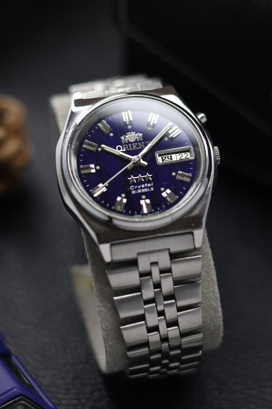 (JDM - Extremely Rare) Orient Tri-Star Crystal Blue & Black Prism Dial - Automatic Vintage Watch (Pre Owned) - SE631