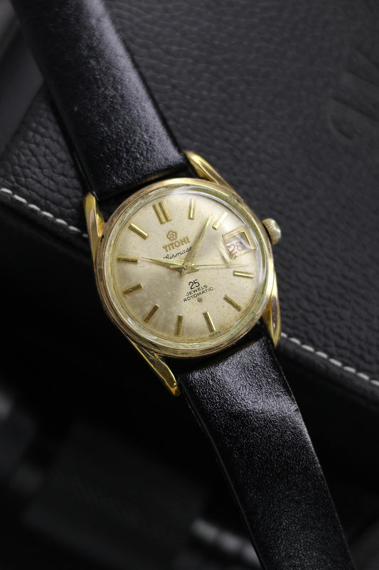 (Super Rare) TITONI Airmaster Rotomatic Champagne Patina Dial - Automatic Swiss Vintage Watch (Pre Owned) - SE672