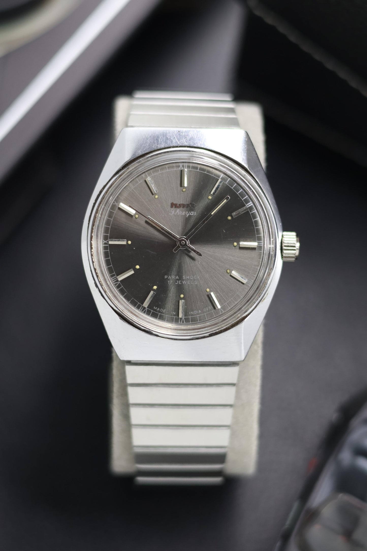 (Super Rare) Vintage HMT Shreyas Grey Sunray Dial - in Original Condition - Mechanical Hand Winding Watch (Pre Owned) - SE513