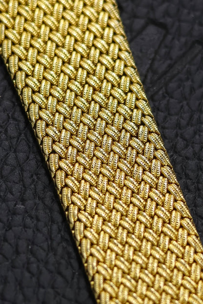 (Extremely Rare) ELGIN Swiss Camo Champagne Dial with Integrated Woven Milanese Bracelet - Swiss Vintage Watch (Pre Owned) - SE805