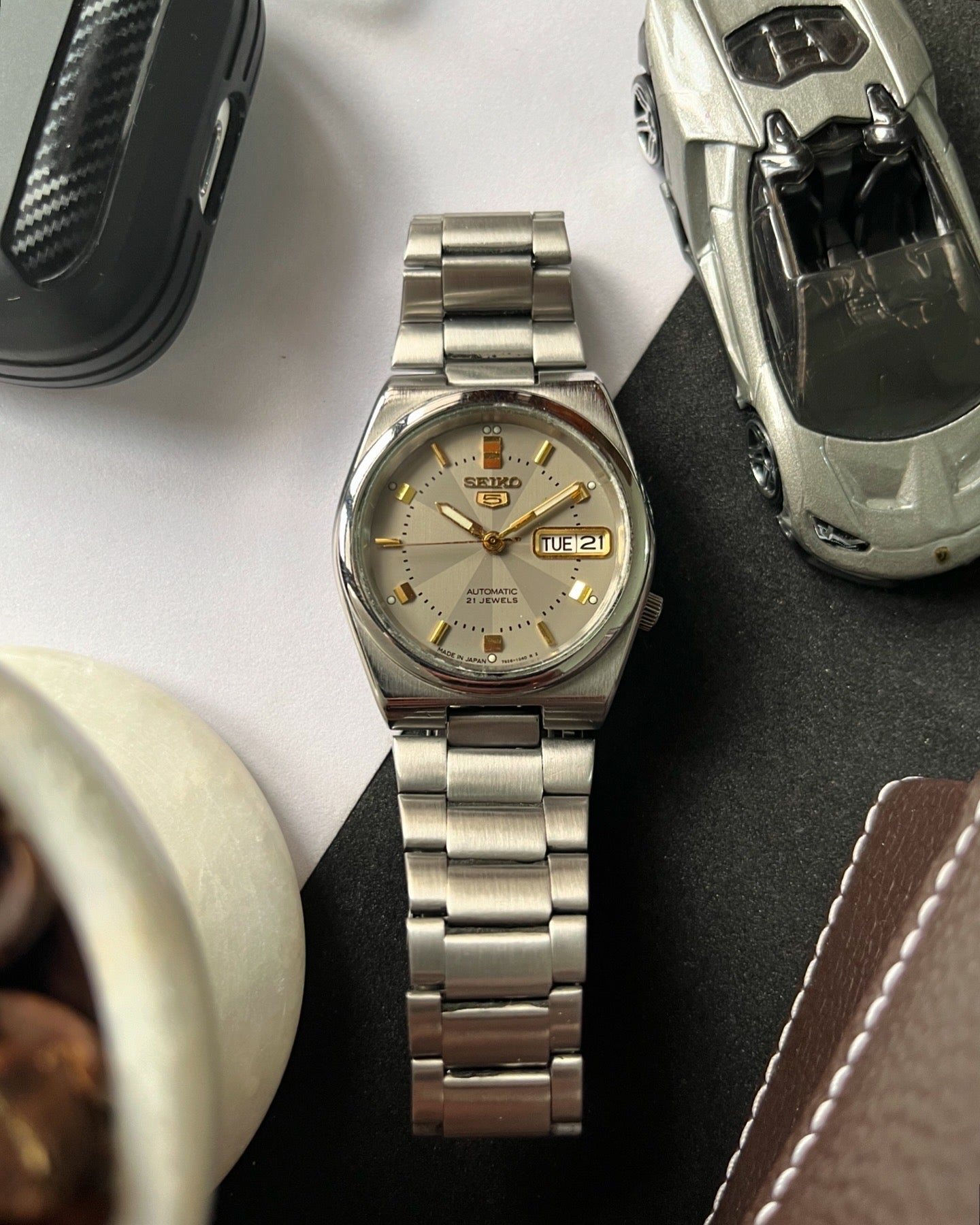 Seiko 5 - Grey Patterned Dial (Pre Owned)