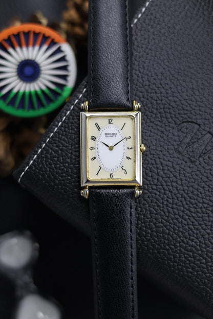 (JDM - Extremely Rare) 1988 Seiko Tank Art Deco Enamel Dial - Quartz Vintage Watch (Pre Owned) - SE633