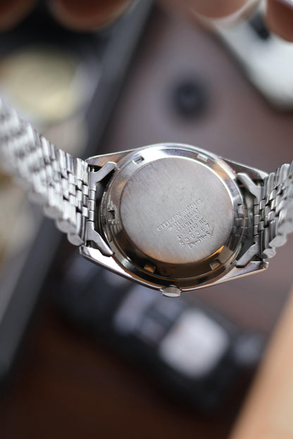 (Super Rare) Citizen Eagle 7 “Datejust” Black Mirror Dial with Fluted Bezel & Jubilee Bracelet - Automatic Vintage Watch (Pre Owned) - SE511