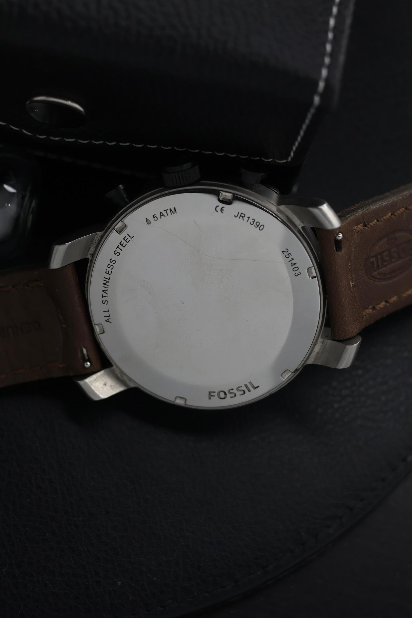 (Super Rare) Fossil Nate 50mm Chronograph White Dial (Pre Owned) - SE712