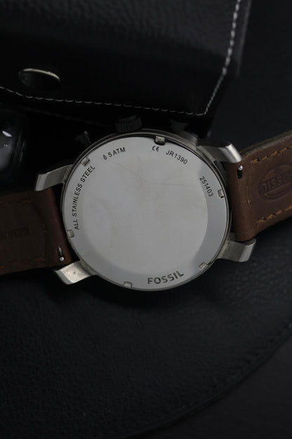 (Super Rare) Fossil Nate 50mm Chronograph White Dial (Pre Owned) - SE712
