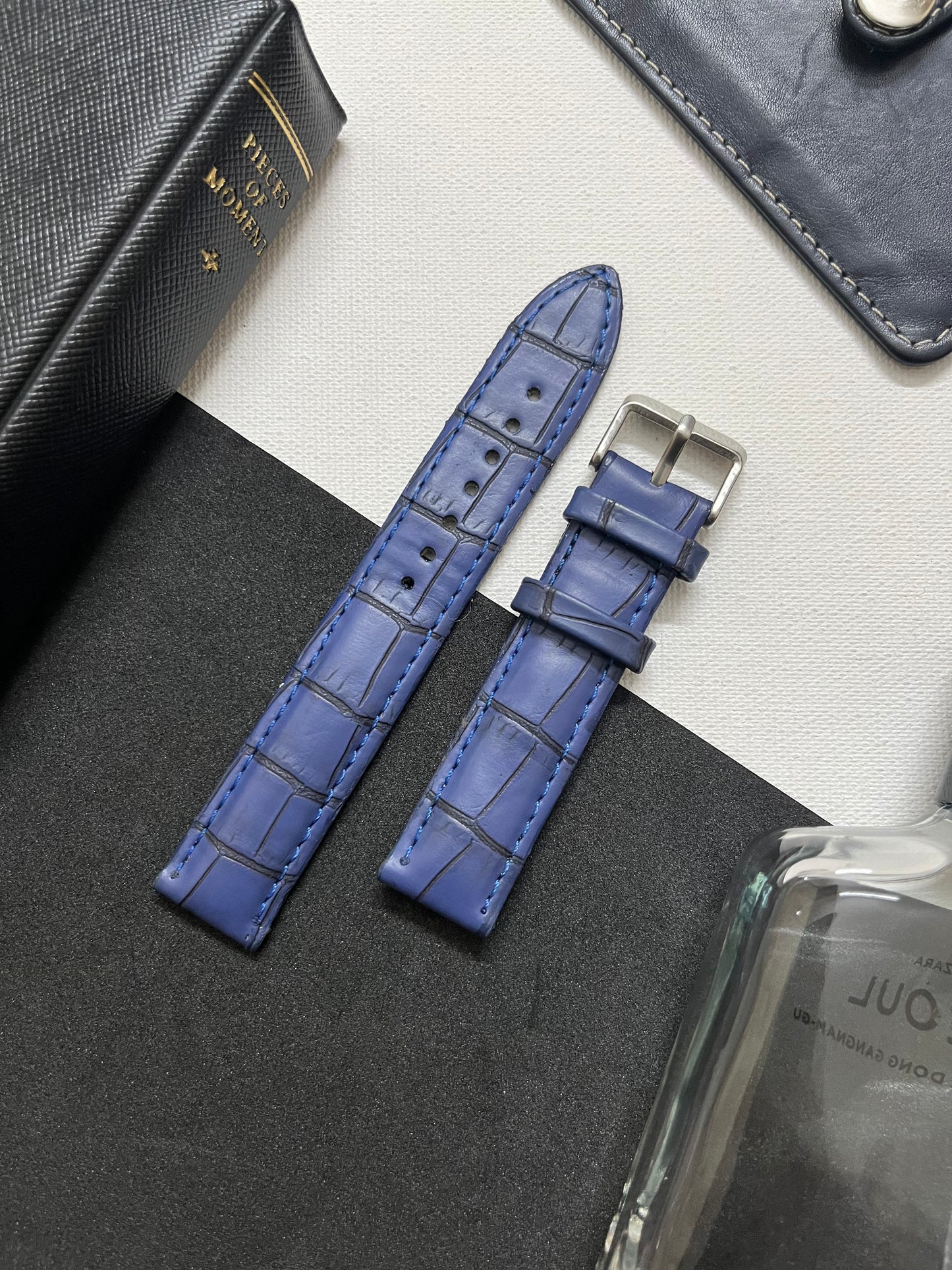 Blue Croc Leather Strap (18mm)