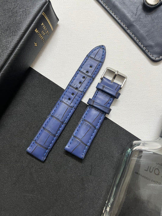 Blue Croc Leather Strap (18mm)