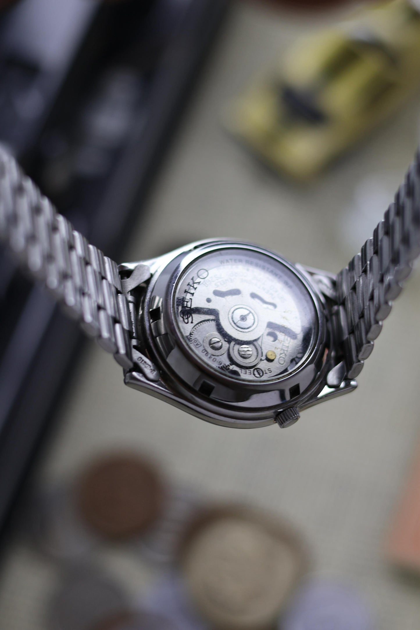 Seiko 5 SNXJ65 Silver Sunray Dial with Glass Back - Automatic Vintage Watch (Pre Owned) - SE501