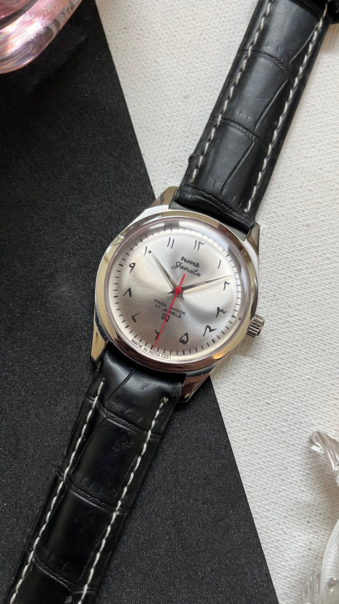 HMT Janata - SUNBURST ARABIC SILVER Dial