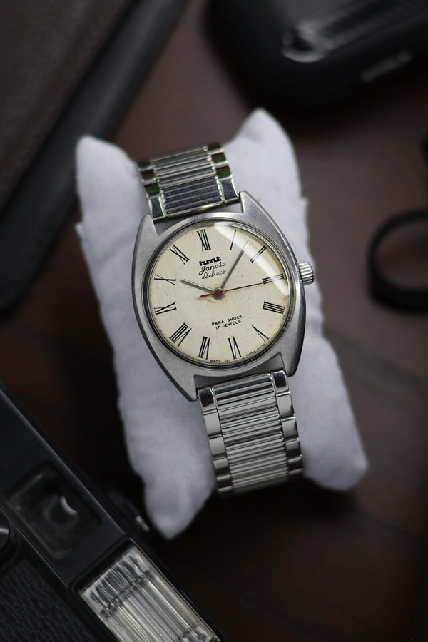 (Super Rare) 1981 HMT Janata Deluxe White Dial - in Original Condition - Mechanical HandWinding Watch (Pre Owned)