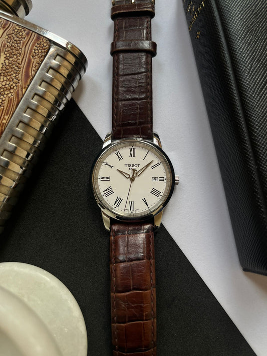 Tissot White Dial with Leather Strap (Pre-owned)