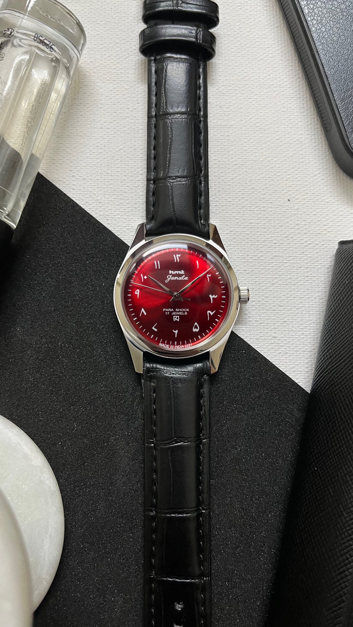 HMT Janata - SUNBURST ARABIC RED Dial