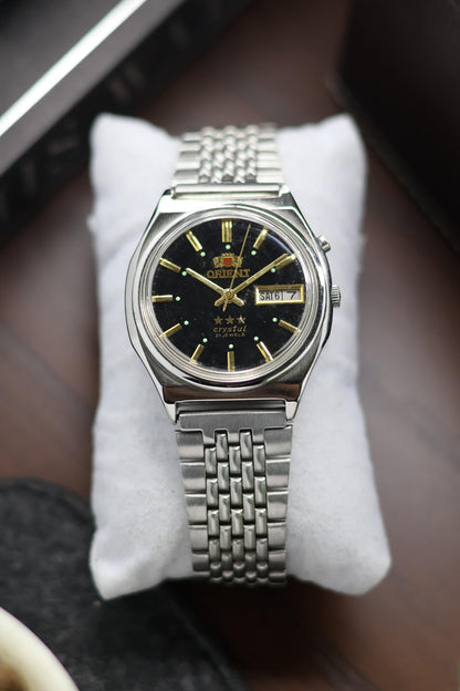 Orient Tri-Star Crystal Black Dial - Automatic Vintage Watch (Pre Owned)