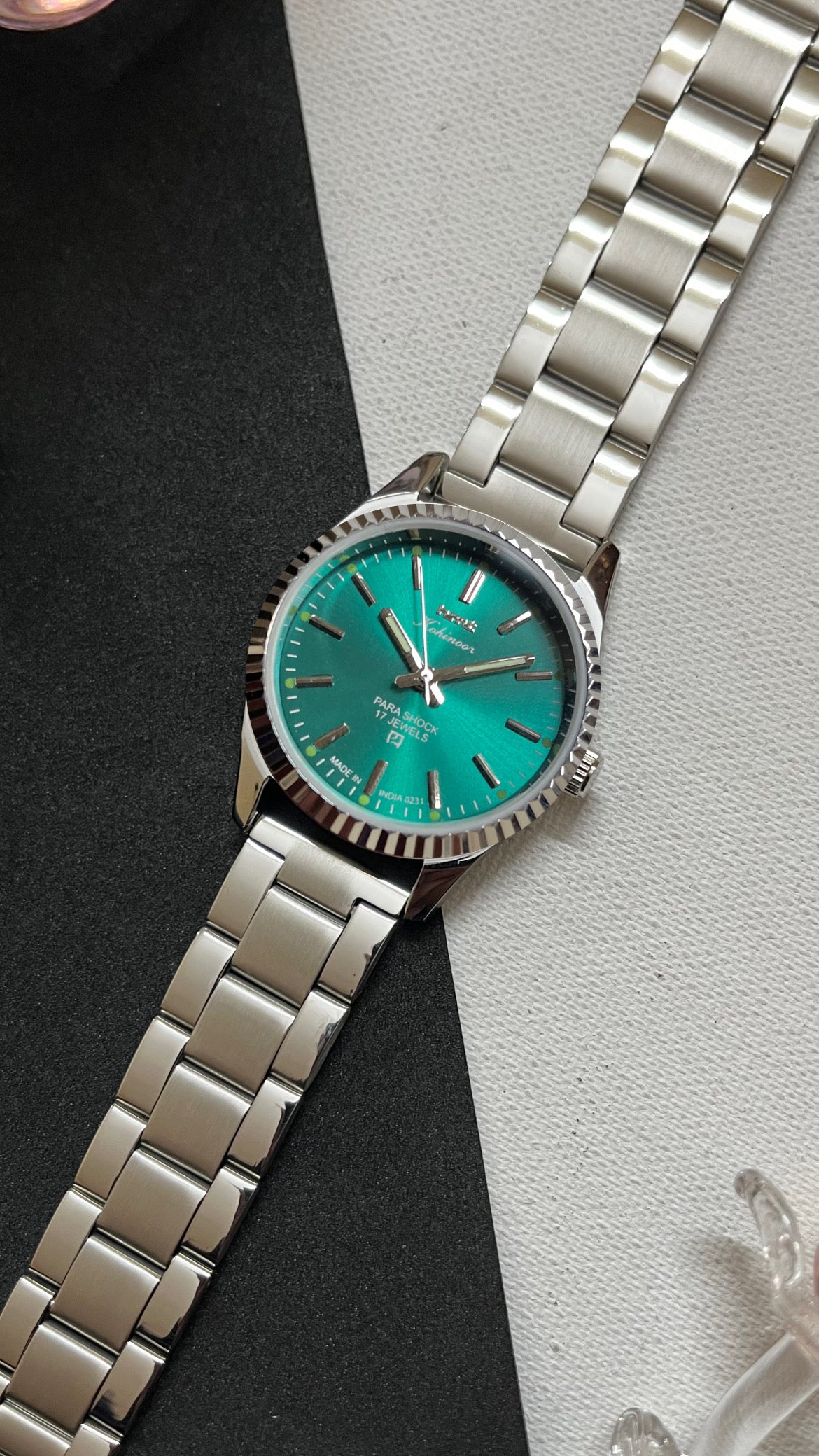 Fluted HMT Kohinoor - AQUA / TIFFANY BLUE SUNBURST