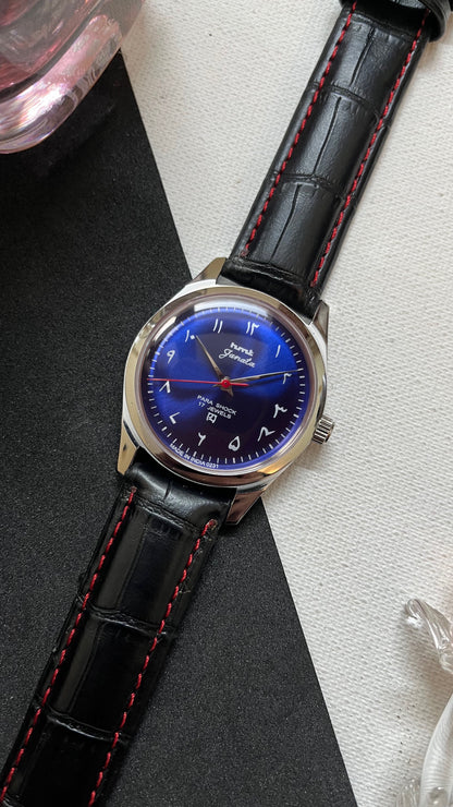 HMT Janata - SUNBURST ARABIC BLUE Dial