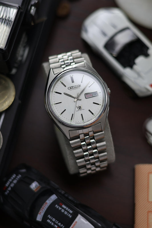 (Super Rare) Citizen Automatic Crystal 7 White Dial with Jubilee Bracelet - Automatic Vintage Watch (Pre Owned) - SE523