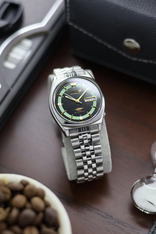 (Super Rare) Citizen Eagle 7 Black Guilloche Lume Dial - Automatic Vintage Watch (Pre Owned) - A266