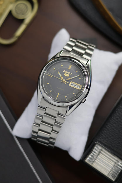 Seiko 5 Dark Grey Sunburst Dial with Glass Back (Pre Owned)