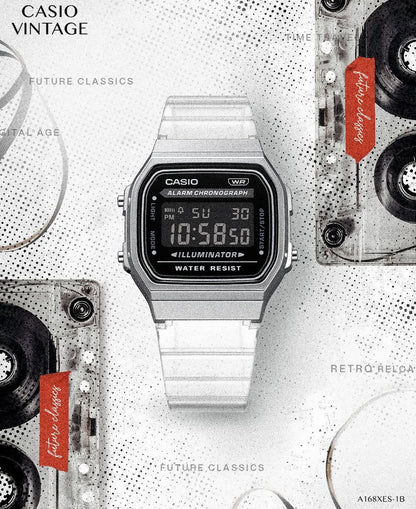 CASIO A168XES-1BDF - D306 - with JELLY BAND