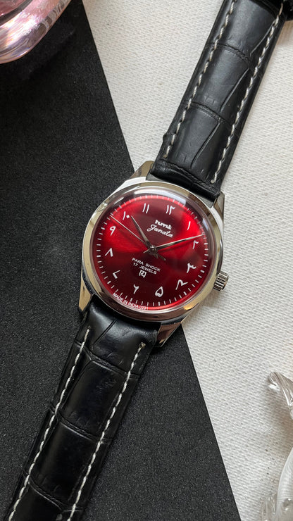 HMT Janata - SUNBURST ARABIC RED Dial