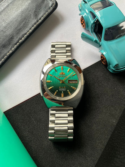 (Super Rare) Orient Tri-Star Crystal Turquoise Textured Dial (Pre Owned)