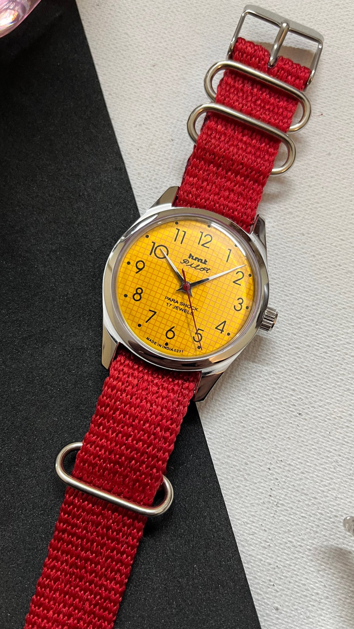 HMT Pilot Graph Dial- YELLOW